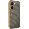 Coque arrière Phonesta Luxury Carbon Fiber avec MagSafe pour Xiaomi Poco X7 Pro - Marron 0
