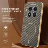 Coque arrière Phonesta Luxury Carbon Fiber avec MagSafe pour Xiaomi Redmi Note 14 Pro 4G - Marron 2