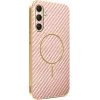 Coque arrière Phonesta Luxury Carbon Fiber avec MagSafe pour Samsung Galaxy A16 - Rose 0