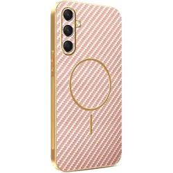 Coque arrière Phonesta Luxury Carbon Fiber avec MagSafe pour Samsung Galaxy A16 - Rose