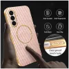 Coque arrière Phonesta Luxury Carbon Fiber avec MagSafe pour Samsung Galaxy A36 - Rose 5