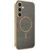Coque arrière Phonesta Luxury Carbon Fiber avec MagSafe pour Samsung Galaxy S24 FE - Marron 0