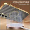 Coque arrière Phonesta Luxury Carbon Fiber avec MagSafe pour Samsung Galaxy S24 FE - Marron 4