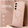 Coque arrière Phonesta Luxury Carbon Fiber avec MagSafe pour Samsung Galaxy S24 FE - Rose 1