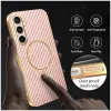 Coque arrière Phonesta Luxury Carbon Fiber avec MagSafe pour Samsung Galaxy S24 FE - Rose 5