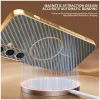 Coque arrière Phonesta Luxury Carbon Fiber avec MagSafe pour Samsung Galaxy S25 Plus/S24 Plus - Marron 4