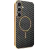 Coque arrière Phonesta Luxury Carbon Fiber avec MagSafe pour Samsung Galaxy S25 Plus/S24 Plus - Noir 0