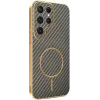Coque arrière Phonesta Luxury Carbon Fiber avec MagSafe pour Samsung Galaxy S25 Ultra - Marron 0