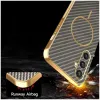 Coque arrière Phonesta Luxury Carbon Fiber avec MagSafe pour Samsung Galaxy S25/S24 - Marron 6