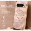 Coque arrière Phonesta Luxury Carbon Fiber avec MagSafe pour Google Pixel 9 Pro XL - Rose 2