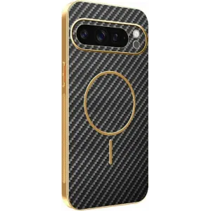 Coque arrière Phonesta Luxury Carbon Fiber avec MagSafe pour Google Pixel 9 Pro XL - Noir