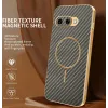 Coque arrière Phonesta Luxury Carbon Fiber avec MagSafe pour Google Pixel 9a - Marron 2