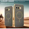 Coque arrière Phonesta Luxury Carbon Fiber avec MagSafe pour Google Pixel 9a - Marron 4