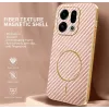 Coque arrière Phonesta Luxury Carbon Fiber avec MagSafe pour Oppo Find X9 - Rose 1