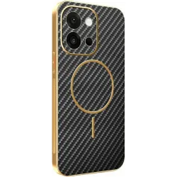 Coque arrière Phonesta Luxury Carbon Fiber avec MagSafe pour Oppo A6 Pro - Noir