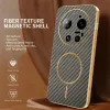 Coque arrière Phonesta Luxury Carbon Fiber avec MagSafe pour Xiaomi 17 Ultra - Marron 1