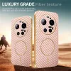 Coque arrière Phonesta Luxury Carbon Fiber avec MagSafe pour Xiaomi 17 Ultra - Rose 3
