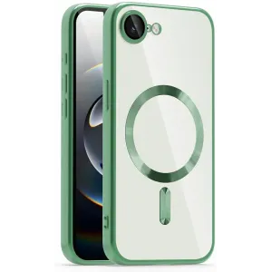 Coque arrière Phonesta Luxury Crystal avec MagSafe pour Apple iPhone 17e/16e - Transparent/Vert foncé