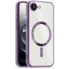 Coque arrière Phonesta Luxury Crystal avec MagSafe pour Apple iPhone 17e/16e - Transparent/Violet foncé