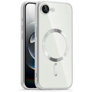 Coque arrière Phonesta Luxury Crystal avec MagSafe pour Apple iPhone 17e/16e - Transparent/Argent