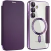 Coque portefeuille Phonesta Luxury Crystal avec MagSafe pour Samsung Galaxy S24 FE - Violet foncé