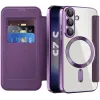 Coque portefeuille Phonesta Luxury Crystal avec MagSafe pour Samsung Galaxy S25/S24 - Violet foncé 2