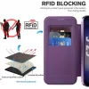 Coque portefeuille Phonesta Luxury Crystal avec MagSafe pour Samsung Galaxy S25 Plus/S24 Plus - Violet foncé 3