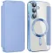 Coque portefeuille Phonesta Luxury Crystal avec MagSafe pour Samsung Galaxy S25 Plus/S24 Plus - Bleu clair