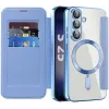 Coque portefeuille Phonesta Luxury Crystal avec MagSafe pour Samsung Galaxy S25 Plus/S24 Plus - Bleu clair 2