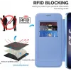 Coque portefeuille Phonesta Luxury Crystal avec MagSafe pour Samsung Galaxy S25 Plus/S24 Plus - Bleu clair 3