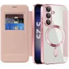 Coque portefeuille Phonesta Luxury Crystal avec MagSafe pour Samsung Galaxy S25 Plus/S24 Plus - Rose 2