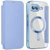 Coque portefeuille Phonesta Luxury Crystal avec MagSafe pour Google Pixel 9a - Bleu clair
