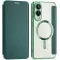 Coque portefeuille Phonesta Luxury Crystal avec MagSafe pour Samsung Galaxy S25 Edge - Vert foncé