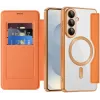 Coque portefeuille Phonesta Luxury Crystal avec MagSafe pour Samsung Galaxy S26 - Orange 1
