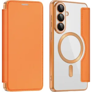 Coque portefeuille Phonesta Luxury Crystal avec MagSafe pour Samsung Galaxy S26 Plus - Orange
