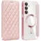 Coque portefeuille Phonesta Luxury Crystal Puffed avec MagSafe pour Samsung Galaxy A16 - Rose