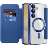 Coque portefeuille Phonesta Luxury Crystal Puffed avec MagSafe pour Samsung Galaxy S24 FE - Bleu foncé 2