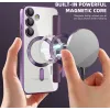Coque portefeuille Phonesta Luxury Crystal Puffed avec MagSafe pour Samsung Galaxy S24 FE - Violet foncé 4