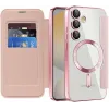 Coque portefeuille Phonesta Luxury Crystal Puffed avec MagSafe pour Samsung Galaxy S24 FE - Rose 2