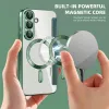 Coque portefeuille Phonesta Luxury Crystal Puffed avec MagSafe pour Samsung Galaxy S25/S24 - Vert foncé 4