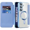 Coque portefeuille Phonesta Luxury Crystal Puffed avec MagSafe pour Samsung Galaxy S25/S24 - Bleu clair 2
