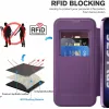 Coque portefeuille Phonesta Luxury Crystal Puffed avec MagSafe pour Samsung Galaxy S25/S24 - Violet foncé 2