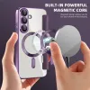 Coque portefeuille Phonesta Luxury Crystal Puffed avec MagSafe pour Samsung Galaxy S25/S24 - Violet foncé 3