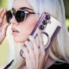 Coque portefeuille Phonesta Luxury Crystal Puffed avec MagSafe pour Samsung Galaxy S25/S24 - Violet foncé 6