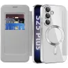 Coque portefeuille Phonesta Luxury Crystal Puffed avec MagSafe pour Samsung Galaxy S25/S24 - Argent 2