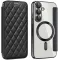 Coque portefeuille Phonesta Luxury Crystal Puffed avec MagSafe pour Samsung Galaxy S25/S24 - Noir