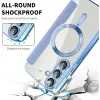 Coque portefeuille Phonesta Luxury Crystal Puffed avec MagSafe pour Samsung Galaxy S25 Plus/S24 Plus - Bleu clair 5