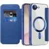 Coque portefeuille Phonesta Luxury Crystal Puffed avec MagSafe pour Apple iPhone 17e/16e - Bleu foncé 2