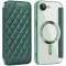 Coque portefeuille Phonesta Luxury Crystal Puffed avec MagSafe pour Apple iPhone 17e/16e - Vert foncé