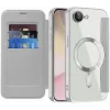 Coque portefeuille Phonesta Luxury Crystal Puffed avec MagSafe pour Apple iPhone 17e/16e - Argent 2